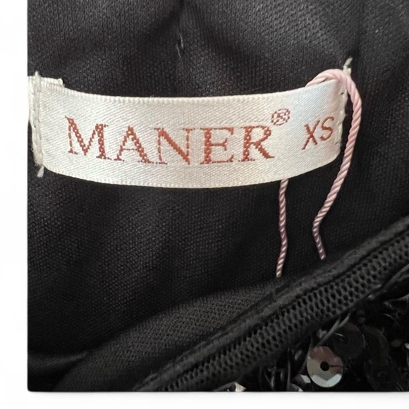 Maner Black Sequin Stretch Mini Skirt Women’s XS Lined Party Club - Picture 4 of 9